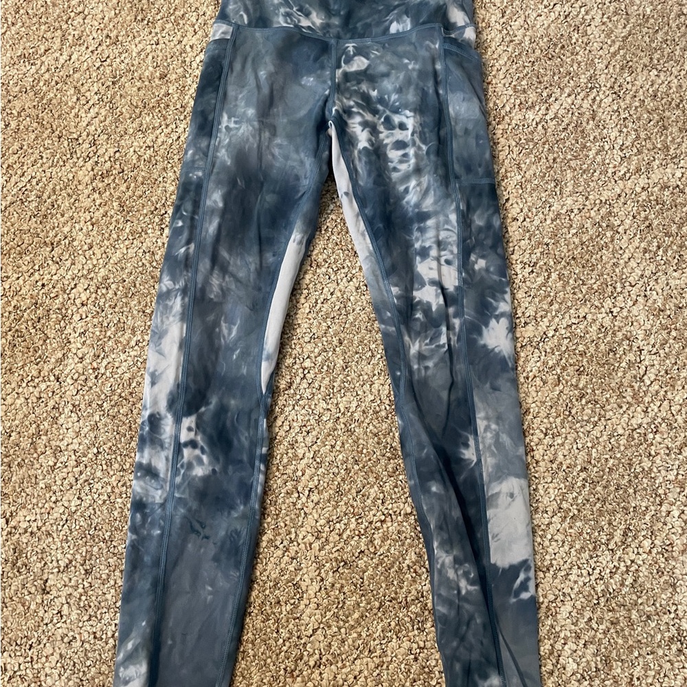 Senita Athletics Blue Tie Dye Leggings